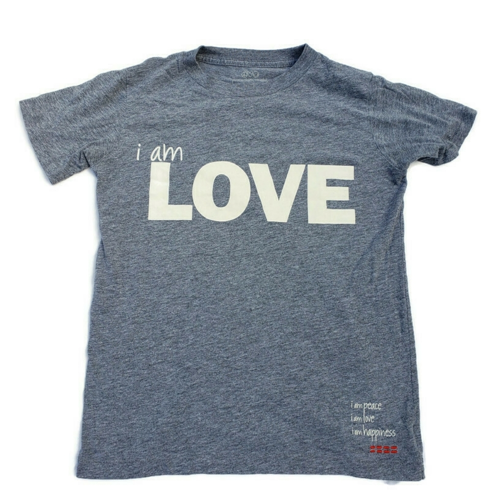 Peace Love World I am Love T-shirt Gray large